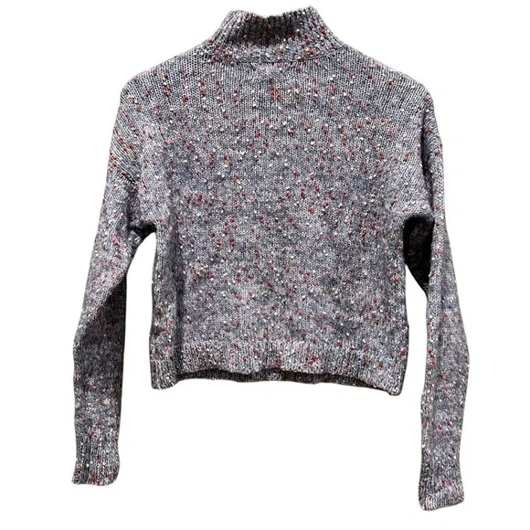 LC Lauren Conrad Women's Blue Knit Mock Neck Long Sleeve Pullover Sweater XS - Picture 7 of 10